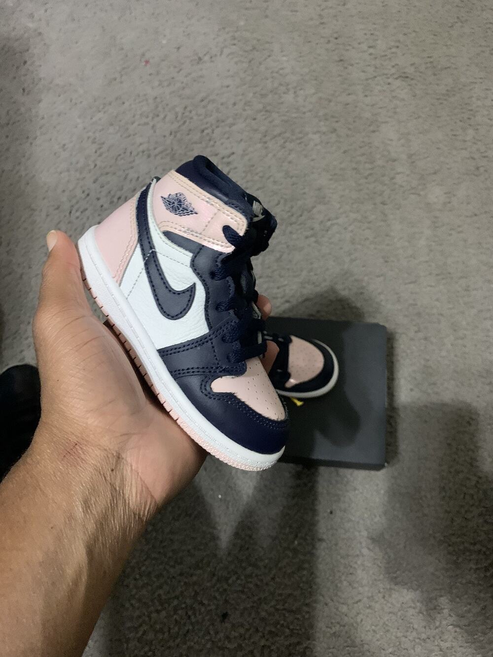 Size 8c- Nike Air Jordan 1 High OG (TD) Atmosphere Bubble Gum CU0450-641